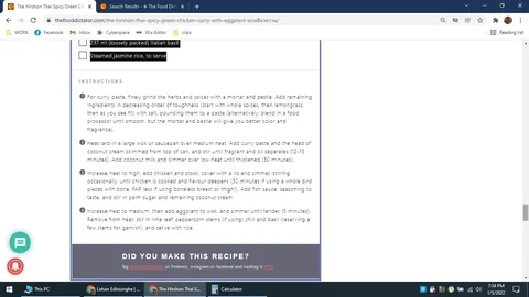 The image is a screenshot from the website "thefooddictator.com," displaying a recipe titled "The Hirshon Thai Spicy Green Chicken Curry with Eggplant." The page contains detailed cooking instructions for preparing the dish. The instructions are laid out in a numbered list, describing steps like grinding herbs and spices, heating lard, simmering chicken and stock, and adding eggplant. Key instructions emphasize the grinding of spices with a mortar and pestle for better flavor and cooking the curry paste in coconut cream until fragrant. The page also mentions serving suggestions, such as using Italian basil and steamed jasmine rice. The layout is clean, with text formatted in a clear, readable style, likely intended for home cooks following along. The overall tone is instructional and informative, and the background is a simple white, keeping the focus on the text.