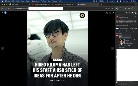 The image features a man with dark, straight hair styled in a slightly tousled manner, wearing round, dark-framed glasses. He has a neutral expression on his face. His clothing consists of a light-colored shirt beneath a dark, textured jacket that appears to have a loose fit. The background is a bright, white space with a futuristic aesthetic, possibly a studio or a modern office setting. In the background, there is a white robotic figure or object that is partially visible, adding to the contemporary feel of the environment.

At the bottom of the image, there is a prominent headline in bold, white text that reads: "HIDEO KOJIMA HAS LEFT HIS STAFF A USB STICK OF IDEAS FOR AFTER HE DIES." The text is set against a dark background, which enhances its visibility. Above the headline, there is a smaller label that says "NEWS" in a white box. The source of the information is indicated as "IGN | VIA: EDGE," which is also displayed at the bottom of the image.

The overall composition suggests a news article or announcement related to Hideo Kojima, who is a well-known figure in the video game industry, particularly recognized for his work on the Metal Gear series. The image is framed in a way that emphasizes the text and the subject, making it suitable for social media sharing or online news platforms.