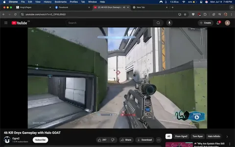 The image displays a gameplay scene from a first-person shooter, likely "Halo Infinite." The player is aiming down sights with a futuristic weapon, featuring a scope and a digital display on the side. The weapon is pointed towards an enemy, indicated by a red marker on the screen. The environment is a mix of industrial and futuristic design, with white walls and green accents. 

On the left side, a small interface shows the player's score (2 kills) and a timer (1:28 remaining). The text "GREEN BEND" is visible on the ground, possibly indicating a specific area in the game. The player’s character is positioned in a tactical stance, suggesting focus and readiness for action. 

The overall tone is intense and competitive, reflecting the high-stakes nature of the gameplay. The branding for the channel "Ogre2" is visible at the bottom, along with a subscriber count of 7.07K. The gameplay context suggests a strategic and skill-based environment, typical of competitive gaming.