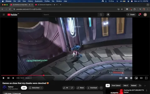 The image captures a scene from a video game, specifically a moment from "Halo 3," as indicated by the interface elements. The setting appears to be an enclosed, futuristic arena with smooth, metallic surfaces and a circular floor design featuring alternating dark and light patterns. The walls are adorned with glowing blue and white lights, contributing to a sci-fi atmosphere.

In the foreground, two characters are engaged in a close combat scenario. One character, dressed in a blue armor suit, is positioned in a defensive stance, while the other character, clad in red armor, is in a more aggressive posture, seemingly preparing to attack. The blue character's body language suggests tension, possibly indicating a defensive or reactive state. The red character appears to be lunging or striking, which adds a sense of urgency and action to the scene.

Above the characters, there is a text overlay that reads "DeputyJMedbeatyoudown," likely indicating the player's username or gamertag. This adds a personal touch to the gameplay, suggesting a competitive environment. The game interface also displays a timer and score indicators, enhancing the competitive context of the moment.

The mood of the scene is intense, reflecting the high stakes of the gameplay. The characters' positioning and the dynamic action suggest a moment of critical engagement, where both players are focused and possibly feeling adrenaline. The overall tone is competitive and thrilling, characteristic of multiplayer gaming experiences.

In the background, the arena's design features a blend of curved and angular elements, with a prominent circular platform that draws the eye to the center of the action. The lighting creates shadows and highlights, enhancing the three-dimensional feel of the environment.

This image encapsulates the excitement and tension of a multiplayer gaming session, where players are deeply immersed in their roles, competing for victory in a visually striking and technologically advanced setting. The combination of character dynamics, environmental design, and user interface elements creates a vivid snapshot of the gaming experience.